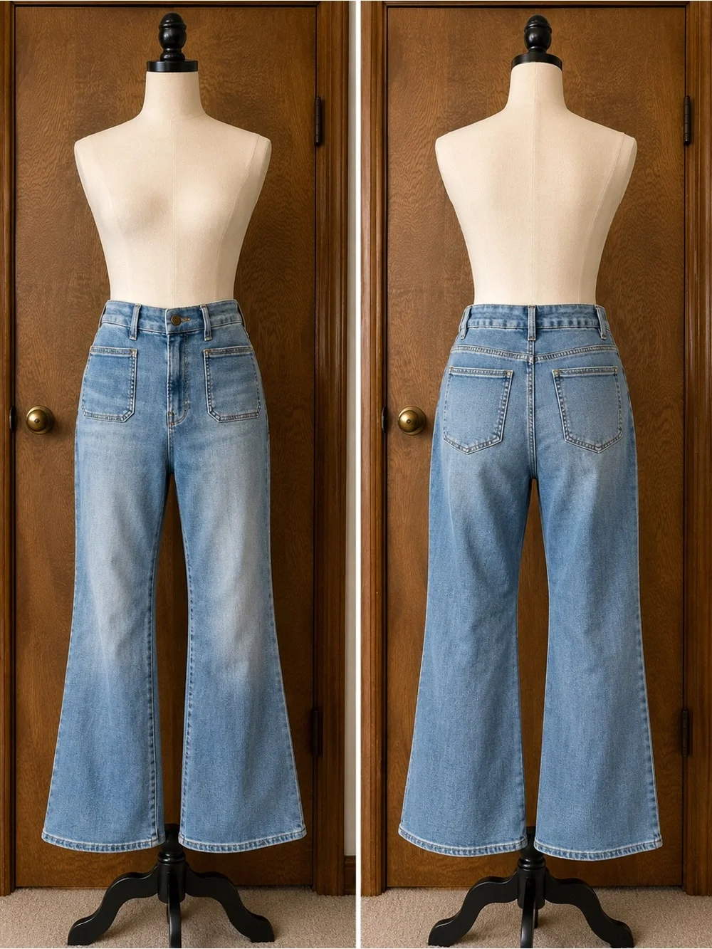 Good American Good Legs Flare Jeans Size 14 Light Wash High Rise